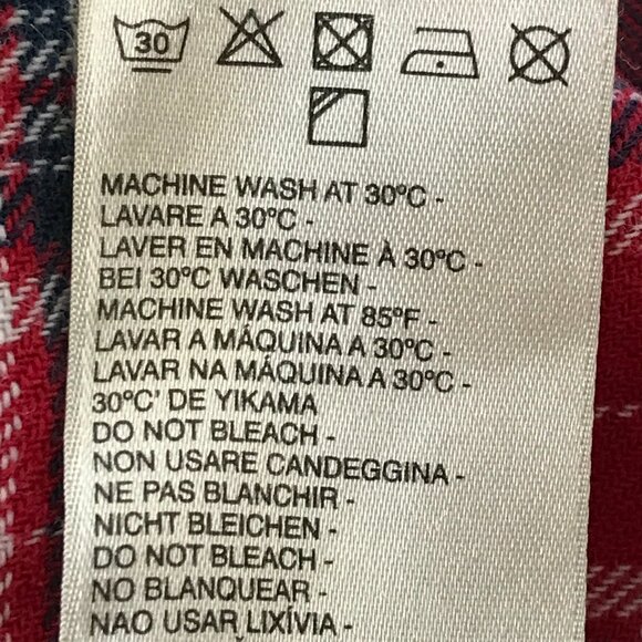 Diesel Top Women XS Red Plaid Patchwork Snap Button Up Long Sleeve Collared - Picture 13 of 13